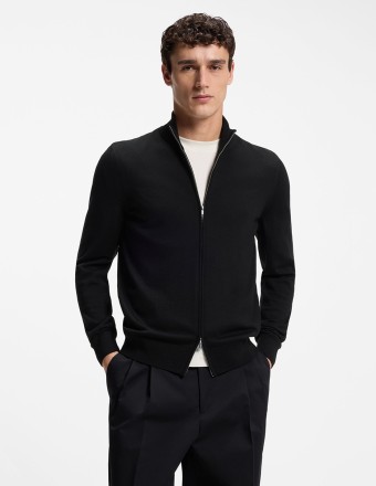 ZIP-UP SWEATER IN MERINO WOOL 2