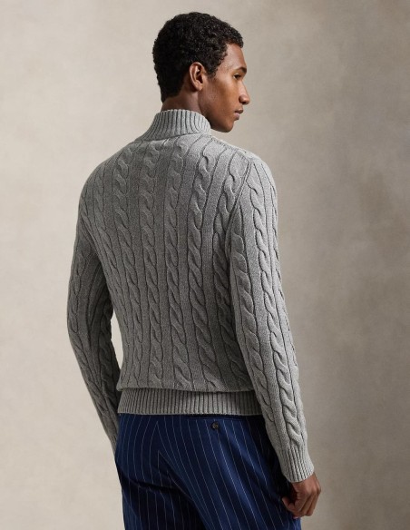 ΠΟΥΛΟΒΕΡ CABLE-KNIT COTTON QUARTER-ZIP