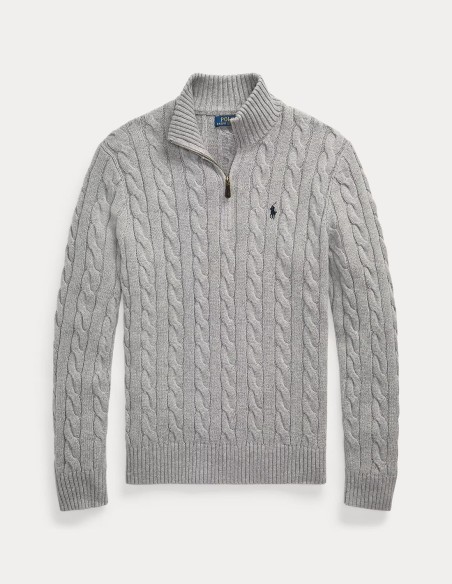 ΠΟΥΛΟΒΕΡ CABLE-KNIT COTTON QUARTER-ZIP