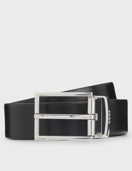 REVERSIBLE LEATHER BELT WITH TWO TEXTURES