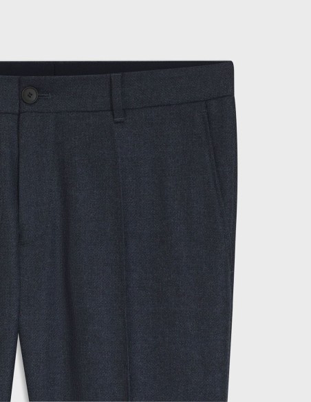 SLIM FIT PATTERNED IN VIRGIN WOOL TROUSERS