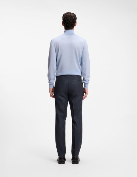 SLIM FIT PATTERNED IN VIRGIN WOOL TROUSERS