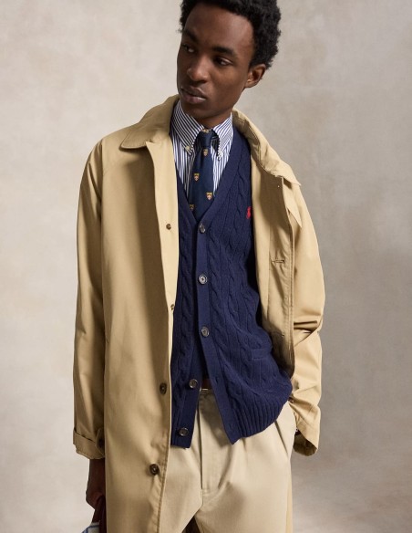 CABLE-KNIT WOOL-CASHMERE CARDIGAN