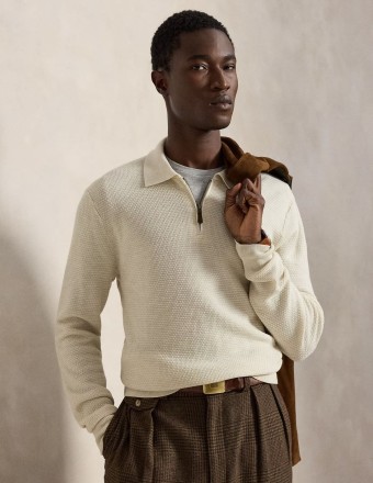 WASHABLE WOOL POLO-COLLAR...