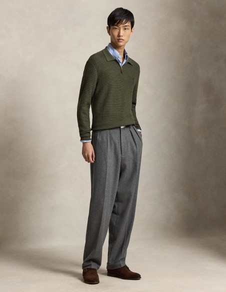 WASHABLE WOOL POLO-COLLAR JUMPER