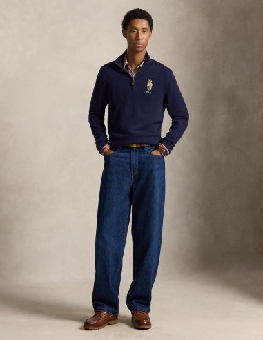 POLO BEAR WOOL QUARTER ZIP JUMPER