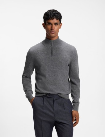 ZIP-NECK SWEATERWOOL