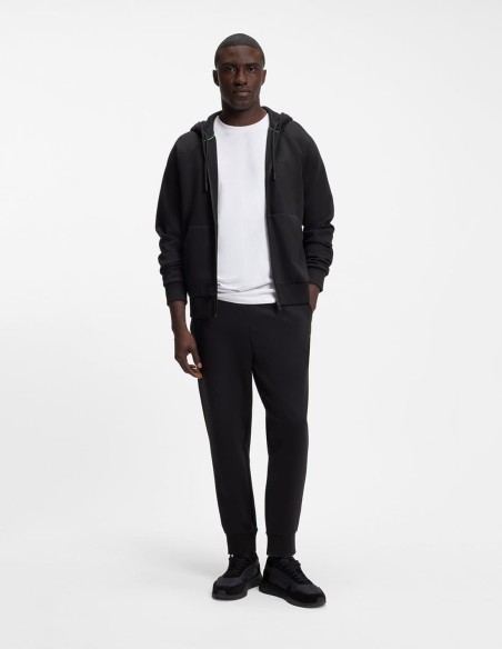 STRETCH-COTTON ZIP-UP HOODIE WITH PUFF LOGO