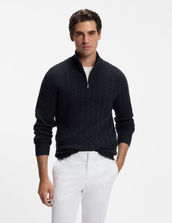 ZIP-NECK ALLOVER CABLE...
