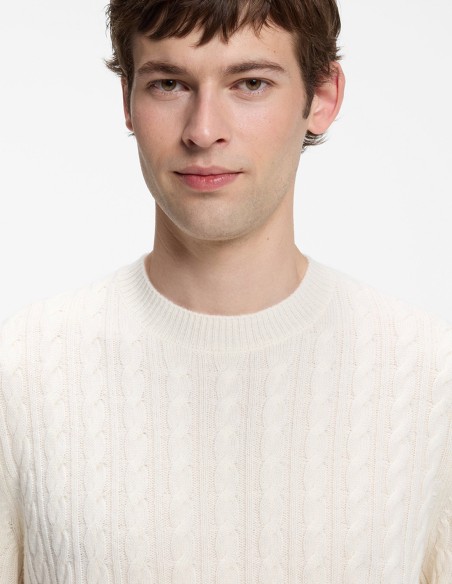 ΠΟΥΛΟΒΕΡ CABLE-KNIT WOOL & CASHMERE