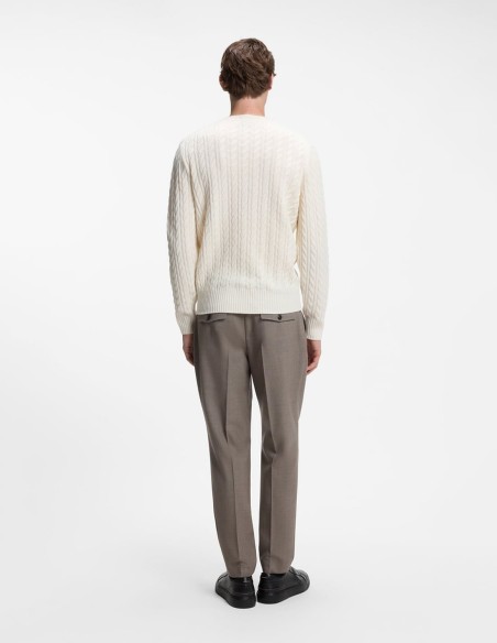 ΠΟΥΛΟΒΕΡ CABLE-KNIT WOOL & CASHMERE