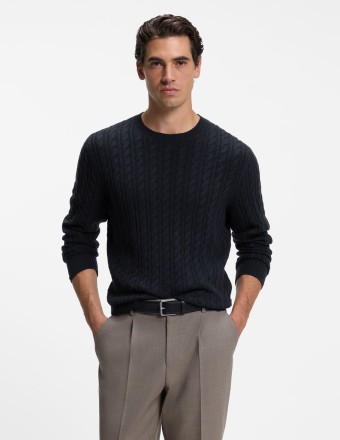CABLE-KNIT SWEATER IN...