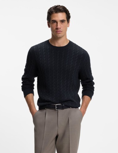ΠΟΥΛΟΒΕΡ CABLE-KNIT WOOL & CASHMERE