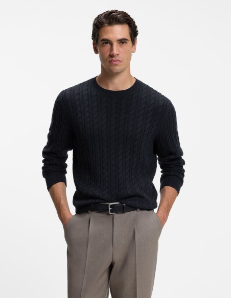 CABLE-KNIT SWEATER IN VIRGIN WOOL & CASHMERE
