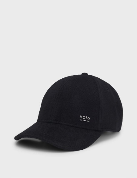WOOL & SILK BLEND CAP WITH LOGO HANDWARE