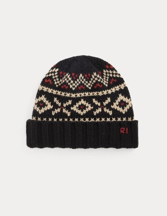 PATTERNED WOOL-BLEND BEANIE