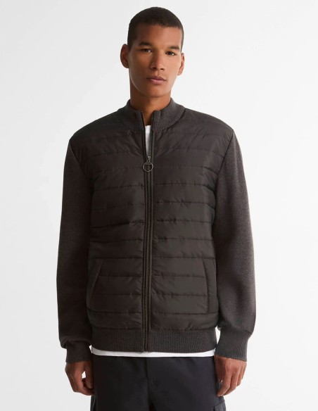 ESSENTIAL CARN BAFFLE ZIP THROUGH SWEATER