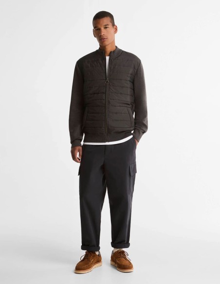 ESSENTIAL CARN BAFFLE ZIP THROUGH SWEATER
