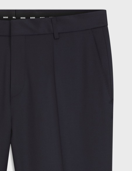 BOSS ONE SLIM FIT TROUSERS IN VIRGIN-WOOL SERGE