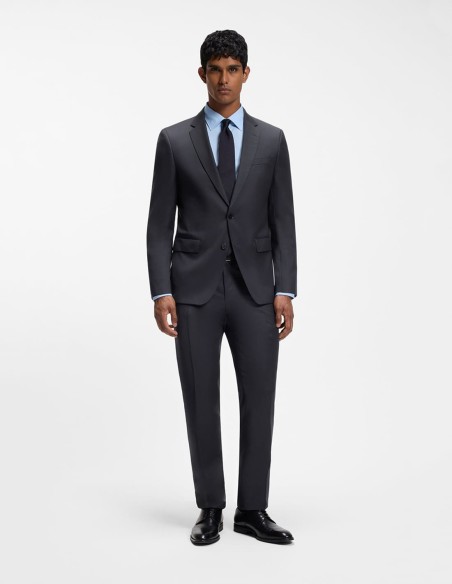BOSS ONE SLIM FIT TROUSERS IN VIRGIN-WOOL SERGE
