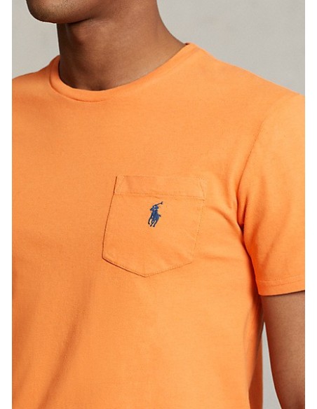 CUSTOM SLIM COTTON-LINEN POCKET T-SHIRT