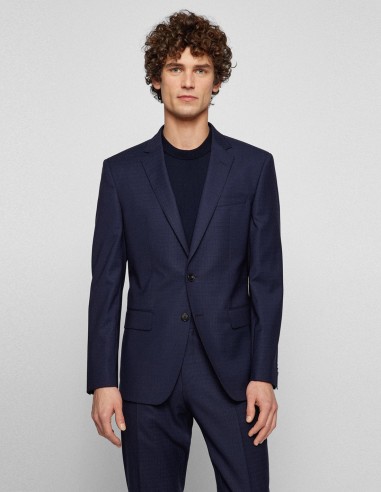 SLIM FIT JACKET IN CHECKED STRETCH WOOL