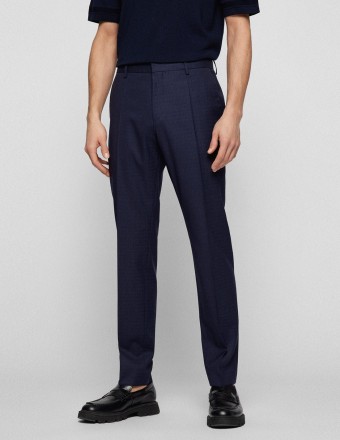 CHECKED SLIM-FIT TROUSERS