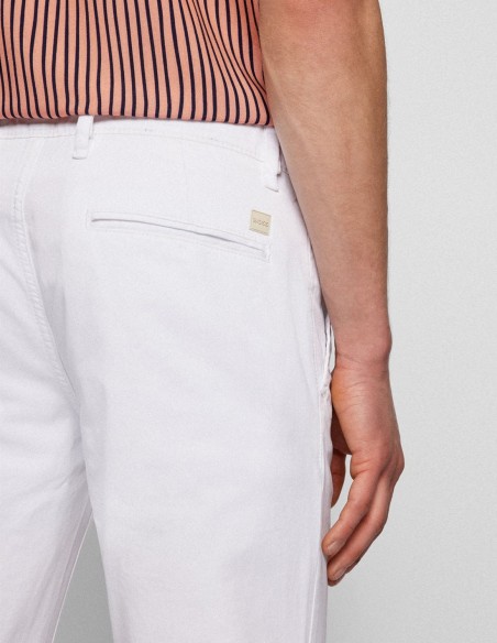 SLIM FIT TROUSERS IN STRETCH COTTON SATIN