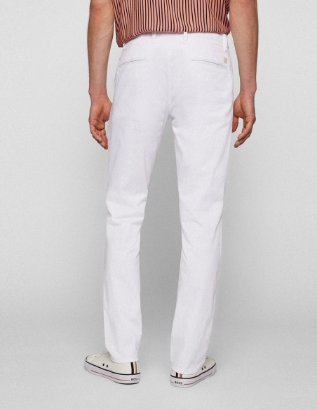 SLIM FIT TROUSERS IN STRETCH COTTON SATIN
