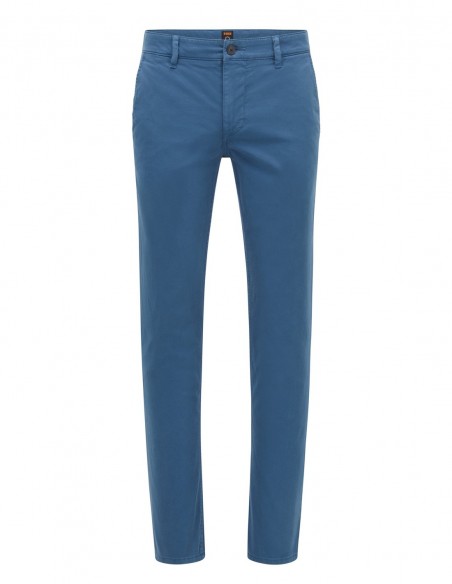 SLIM FIT TROUSERS IN STRETCH COTTON SATIN