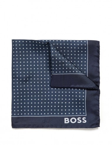 DOT-PRINTED POCKET SQUARE IN PURE SILK