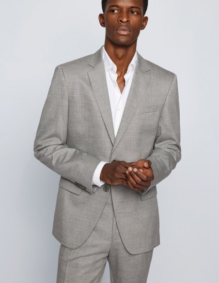 SLIM-FIT JACKET IN MELANGE STRETCH CLOTH