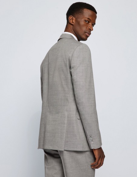 SLIM-FIT JACKET IN MELANGE STRETCH CLOTH