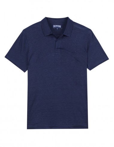 LINEN JERSEY POLO SHIRT SOLID