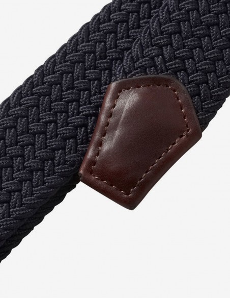STRETCH WEBBING LEATHER BELT
