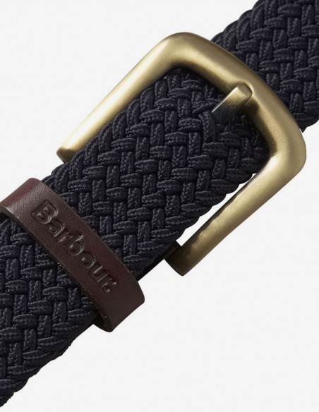 STRETCH WEBBING LEATHER BELT