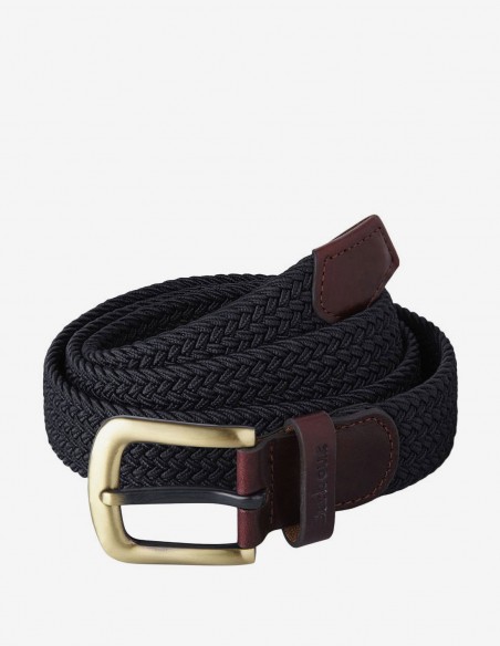 STRETCH WEBBING LEATHER BELT