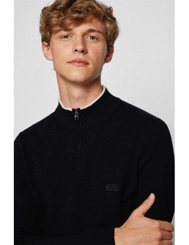 VIRGIN-WOOL SWEATER WITH QUARTER ZIP