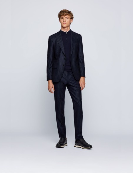 VIRGIN-WOOL SWEATER WITH QUARTER ZIP