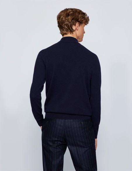 VIRGIN-WOOL SWEATER WITH QUARTER ZIP
