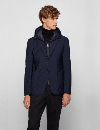 SLIM-FIT JACKET WITH PADDED...