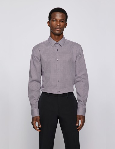 SLIM FIT SHIRT IN PATTERNED COTTON