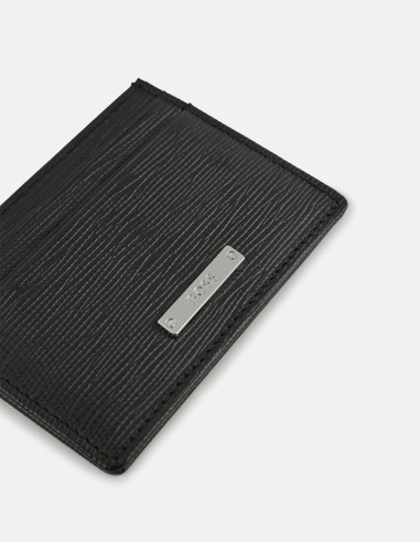 LEATHER CARD HOLDER WITH LOGO PLATE
