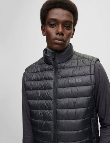 PACKABLE DOWN GILET WITH TONAL LOGO