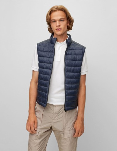 PACKABLE DOWN GILET WITH TONAL LOGO