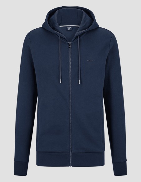 COTTON HOODED SWEATSHIRT CARDIGAN