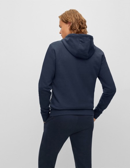 COTTON HOODED SWEATSHIRT CARDIGAN