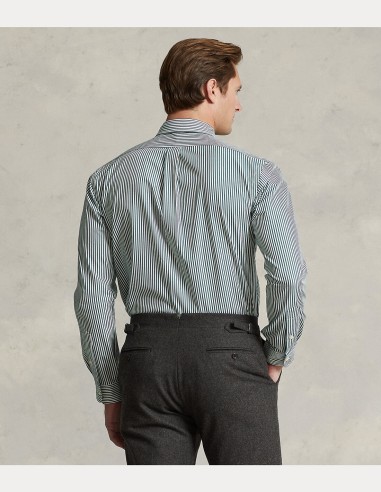 CUSTOM FIT STRIPED STRETCH POPLIN SHIRT