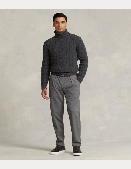 CABLE WOOL-CASHMERE TURTLENECK SWEATER