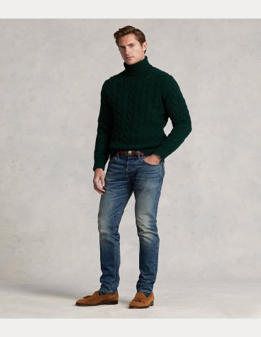 CABLE WOOL-CASHMERE TURTLENECK SWEATER